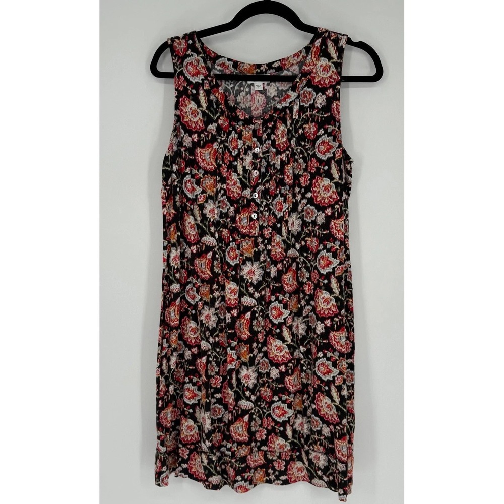 J Jill Dress Women's Small Black Floral Pockets Whimsigoth Practical Magic